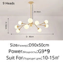 DecorBites™ Glass Ball Modern Branch Chandelier - Magic Bean Design for Living Room