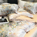 DecorBites™ Flowers Plant Print Bedding Set: Luxe Lyocell Cotton Soft Silky Cool Duvet Cover Set