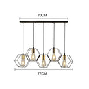 DecorBites™ Geometric LED Chandelier: Modern Metal Frame Light for Dining Room or Bedroom