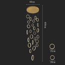 Modern circular gold led pendant lights for dining room