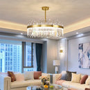 DecorBites™ Gold Round Crystal Pendant Light Chandelier for Bedroom and Living Room