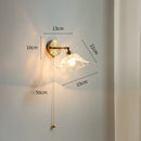 DecorBites™ Glass Shade LED Wall Light with Pull Chain Switch - Plug-In Bedroom Lamp