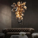 DecorBites™ Gold Steel LED Pendant Lights with Cognac/Gray Glass Shades