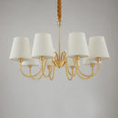DecorBites™ Copper Ceiling Chandelier with Fabric Lampshade for Living Room and Bedroom
