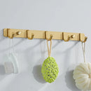 DecorBites™ Brushed Gold Aluminum Robe Hooks Set of 4 - Bathroom & Kitchen Hangers