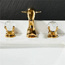 DecorBites™ Gold Basin Faucet: Brass Nickel Dolphin Bathroom Sink Faucet, 3 Hole Widespread