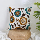 Boho farmhouse floral cream embroidered pillow covers living room