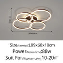 DecorBites™ LED Chandelier: Modern Living Study Bedroom Lamps, Round Rings Foyer Chandeliers Luminaire