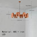 DecorBites™ Art Deco Metal Chandelier in Orange Blue Gray Black for Home and Business