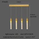 DecorBites™ Gold Crystal LED Chandelier: Modern Dining Room Lamps, Hanging Kitchen Ceiling Light