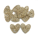 10pcs 5cm/6cm/7cm Rattan Wicker Hearts DIY Heart Wicker Natural Wicker Rattan Ball for Home Wedding Table Decoration