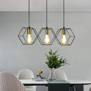 DecorBites™ Geometric LED Chandelier: Modern Metal Frame Light for Dining Room or Bedroom