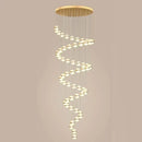 DecorBites™ Gold Acrylic Chandelier - Modern Staircase LED Lighting