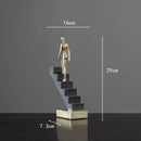 DecorBites™ Golden Man Abstract Resin Figure Sculpture Staircase Decor