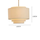 DecorBites™ Japanese Style Tiered Pendant Lamp: Minimalist Fabric Shade for Living Room & Kitchen Counter