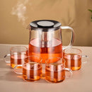 DecorBites™ Glass Flower Teapot - High Borosilicate Glass Tea/Coffee Set