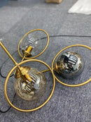 DecorBites™ Golden Ring Glass Ball Pendant Light for Kitchen Dining Room & Bedside