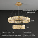 DecorBites™ Crystal Glass Chandelier: Big Round Luxury LED Ceiling Hanging Lamps for Home Decor.