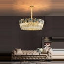 Luxurious blue & gold sea shell dimmable led chandelier living room