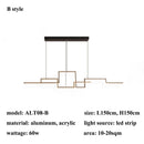 Modern gold geometric led pendant lights for dining room
