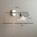 DecorBites™ Iron Rotate LED Wall Light Modern Pull Chain Switch Clear Glass Wandlamp