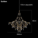 DecorBites™ Golden Lustre Crystal Chandelier for Living Dining Bedroom LED Lights