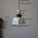 DecorBites™ Brown Wood LED Pendant Light - Nordic Modern White Ceramic Hanging Lamp