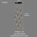 DecorBites™ Crystal Chandelier for Stairwell and Living Room Dimming Lighting