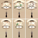 DecorBites™ Lotus Chinese Chandelier Ceiling Lamp Simple Corridor Painting LED Lighting