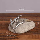 DecorBites™ Gecko Lizard Resin Candlestick: Home Decor Figurine & Candelabrum