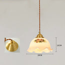 DecorBites™ Cracked Glass Copper Wooden Pendant Light for Home Indoor Living Room