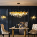 DecorBites™ Crystal LED Living Room Chandelier, Modern Luxury Water Drop Pendant Lamp