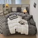 DecorBites™ Lace Patchwork Duvet Cover Set, Soft Microfiber, Full Queen Size Bed Linen Pillowcase