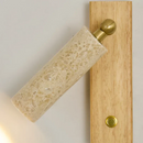 DecorBites™ Copper LED Wall Lamp: Modern Nordic Style Mirror Light with Travertine Switch