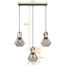 DecorBites™ Industrial Wood Pendant Chandelier for Dinning Living Room Kitchen LED Fixture
