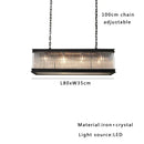 Retro black decorbites crystal rectangle chandelier for dining room