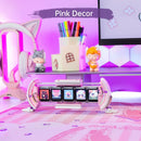 DecorBites™ Cute Gaming Digital Clock for Gamers Decor, Pixel Art Display, Pink