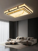 DecorBites™ Gold Ceiling Lamp | Modern Rectangle Crystal Bedroom Living Room Light
