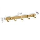 DecorBites™ Brushed Gold Aluminum Robe Hooks Set of 4 - Bathroom & Kitchen Hangers