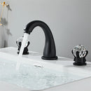 DecorBites™ Gold Crystal Handle Basin Faucet, 3 Hole Widespread Bathroom Sink Tap