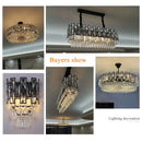 DecorBites™ Crystal LED Chandeliers Black Round Pendant Light for Living Room Dining Indoor Kitchen Bedroom
