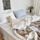 DecorBites™ Cozy Lamb Wool Blanket: High-Quality Warm Velvet Quilt for All Seasons.