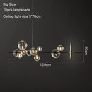 DecorBites™ Glass Ball LED Chandelier: Modern Nordic Style for Living, Dining, Kitchen, Study