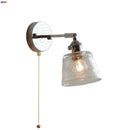 DecorBites™ Iron Rotate LED Wall Light Modern Pull Chain Switch Clear Glass Wandlamp