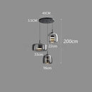 DecorBites™ Glass Bowl Chandelier: Modern Nordic LED Smoke Hanging Lamp for Dining Room, Bar - Indoor Decor Lighting
