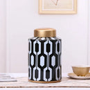 DecorBites™ Geometric Stripes Ceramic Vase Home Decor Storage Tank Living Room Table