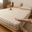DecorBites™ Coarse Cloth Prue Cotton Queen Fitted Sheet Set with Pillowcases