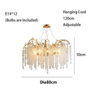 DecorBites™ Gold Glass LED Crystal Chandeliers for Luxe Dining Room Decor