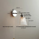 DecorBites™ Iron Rotate LED Wall Light Modern Pull Chain Switch Clear Glass Wandlamp