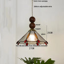 DecorBites™ Blue Glass LED Pendant Light: Modern Nordic Tiffany Hanging Lamp for Bedroom & Dining Room